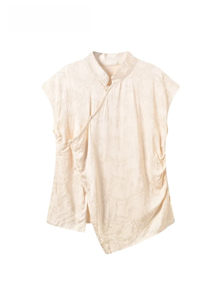 

Casual Short Sleeve T-Shirt Women's plus Size Chinese Style Summer New Fashion Irregular Fit Casual Top for Plump Sister