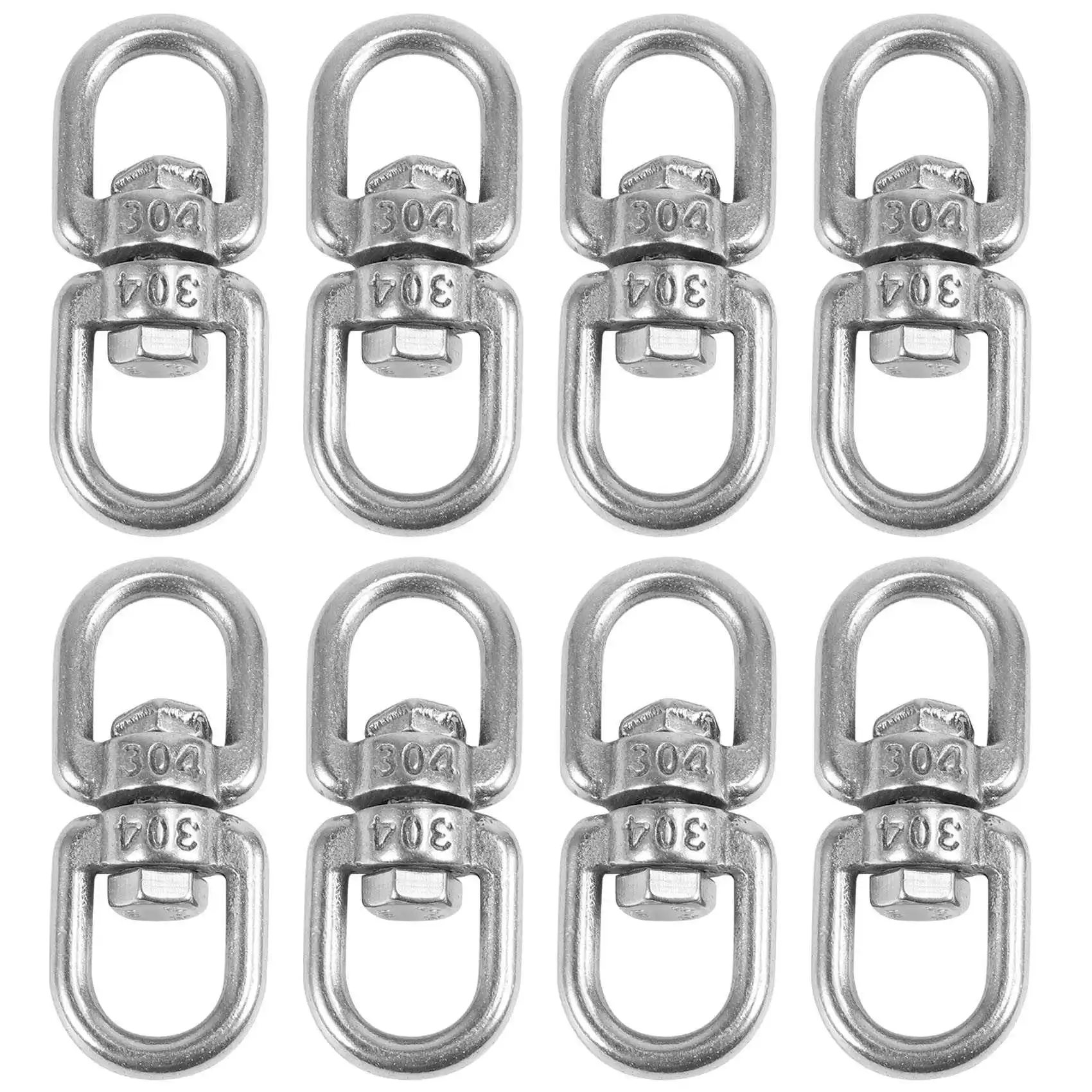 8PCS Stainless Steel Hanging Basket Spinners Plant Hanger Swivel Hook Swivel Clip for Dog Lead, Flower Pot Basket (M4)