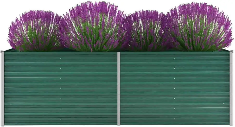 Garden Planter Raised Bed Galvanized Steel Patio Flower Plant Vegetable Bed with Open Bottom Lawn Backyard Outdoor Patio