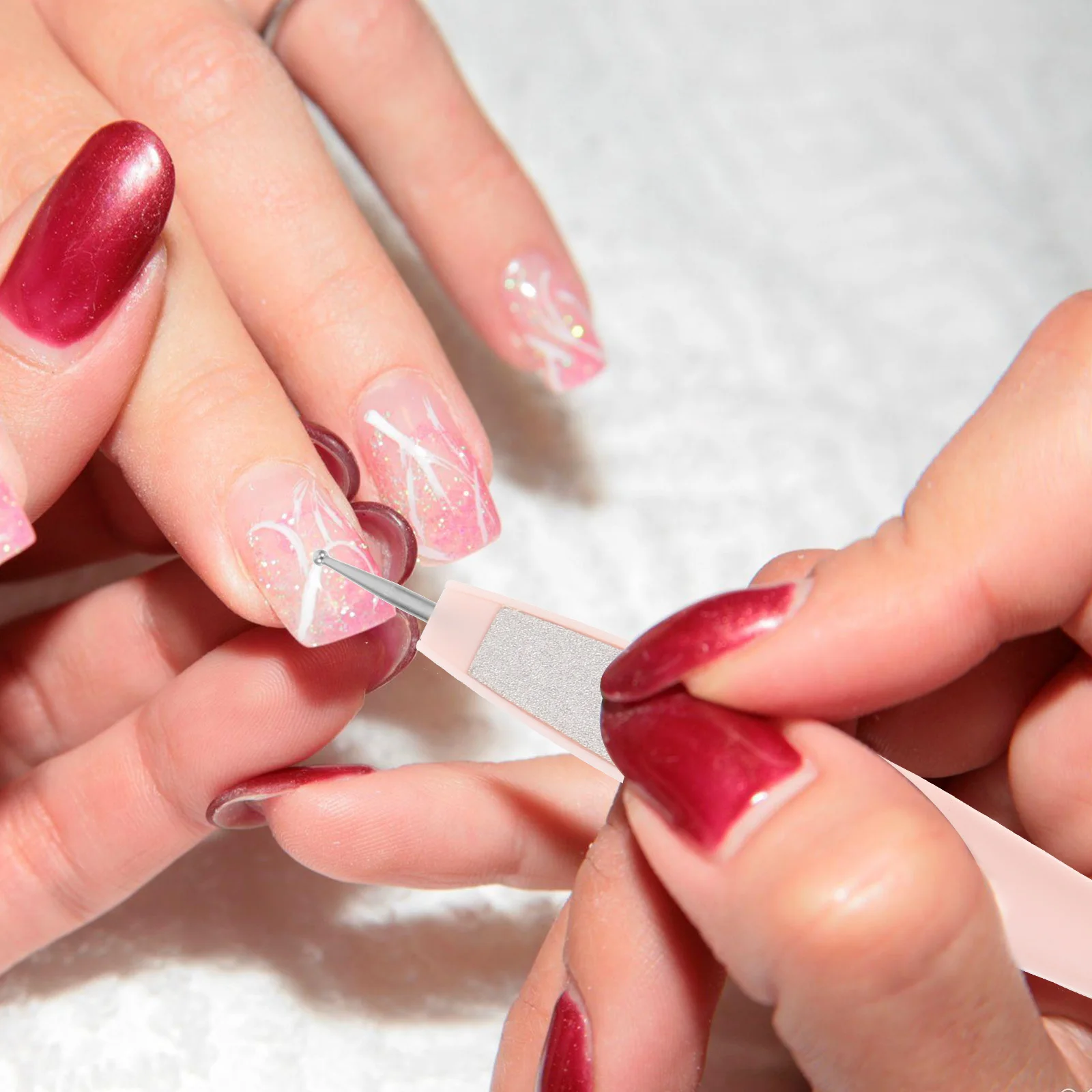 1 ensemble d'outils d'art des ongles, poussoir à cuticules, poignée ergonomique, accessoires de manucure portables, cadeau, foret à cuticules