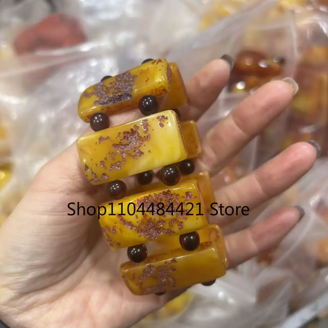 

Natural Amber Bracelet Bangles Women Adult Jewelry High-End Handmade Multicolor Old Unique Original Baltic Amber Gifts Wholesale