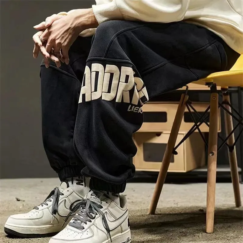 Hip Hop Harem Pants Letter Printing New Sweatpants Men Casual Korea Fashion Loose Male Trousers Y2k Clothes Joggers Harajuku