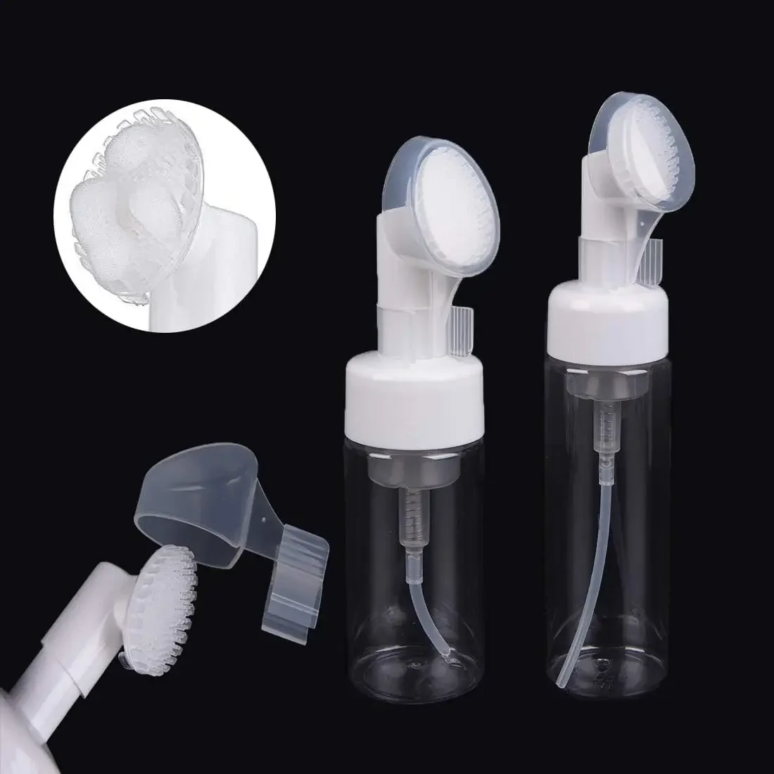 20 Stuks 100 Ml-250 Ml Zeep Schuimende Flessen Mousse Flessen Gezichtsreiniger Pomp Dispenser Met Siliconen Schuim massage Schone Opzetborstel