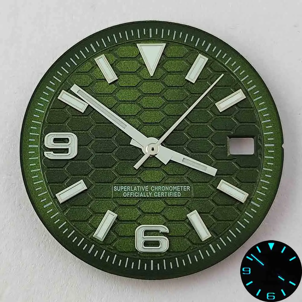 جديد 31 مللي متر NH35 الطلب NH35 الأيدي الأزرق والأخضر مضيئة الاتصال الهاتفي الأيدي مناسبة ل NH35 ساعة يد تعمل بالحركة الطلب استبدال الملحقات