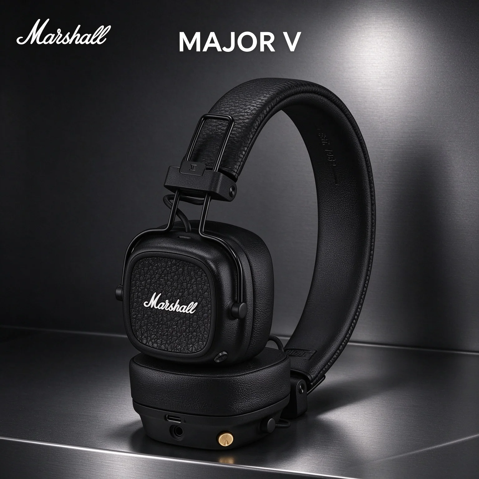 Marshall MAJOR V Wireless On-Ear Headphones, 100+ Hours Playback, Custom M-Button, Foldable Build & Custom-Tuned Dynamic Drivers