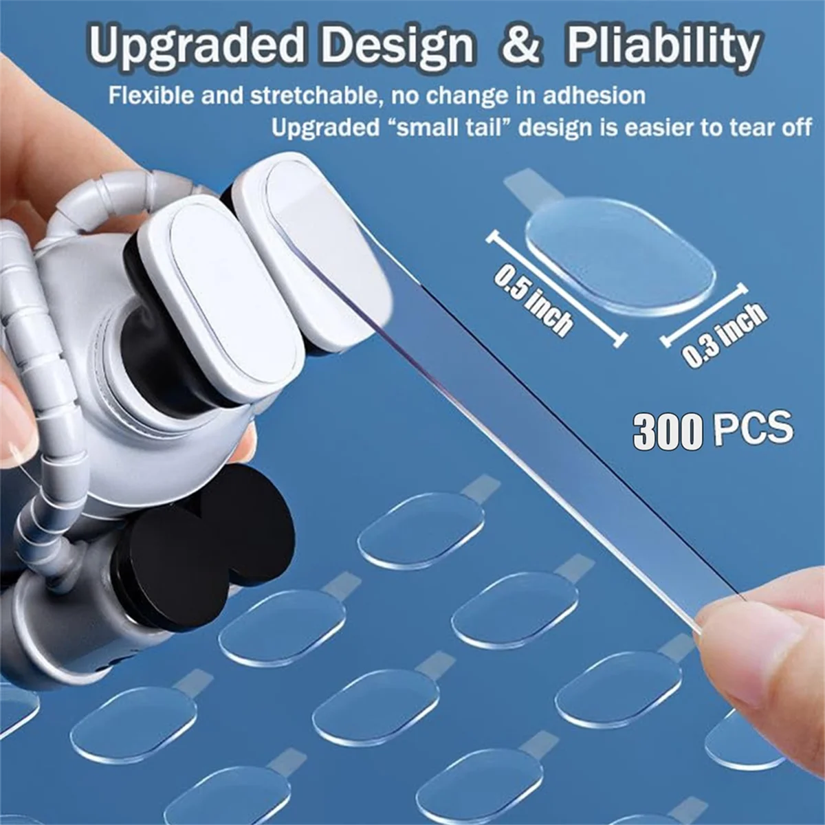 ABJZ 600 قطعة معجون المتحف، معجون غراء جل شفاف قابل للإزالة، 0.3X 0.5 نقاط لاصقة شفافة مزدوجة الجوانب قابلة للإزالة