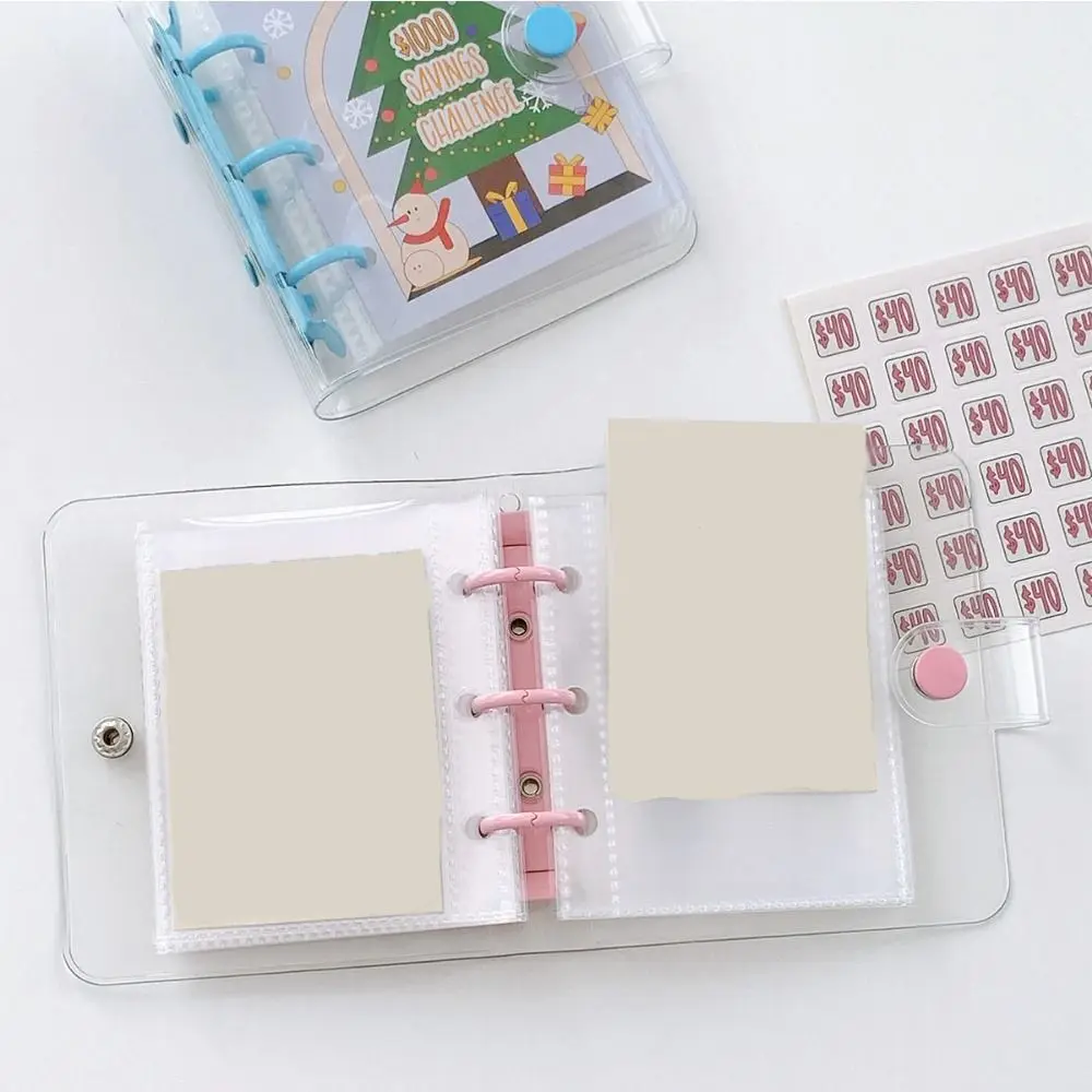 Creative Christmas Money Saving Binder $1000 Cash Envelopes Mini Christmas Budget Binder Durable Colorful