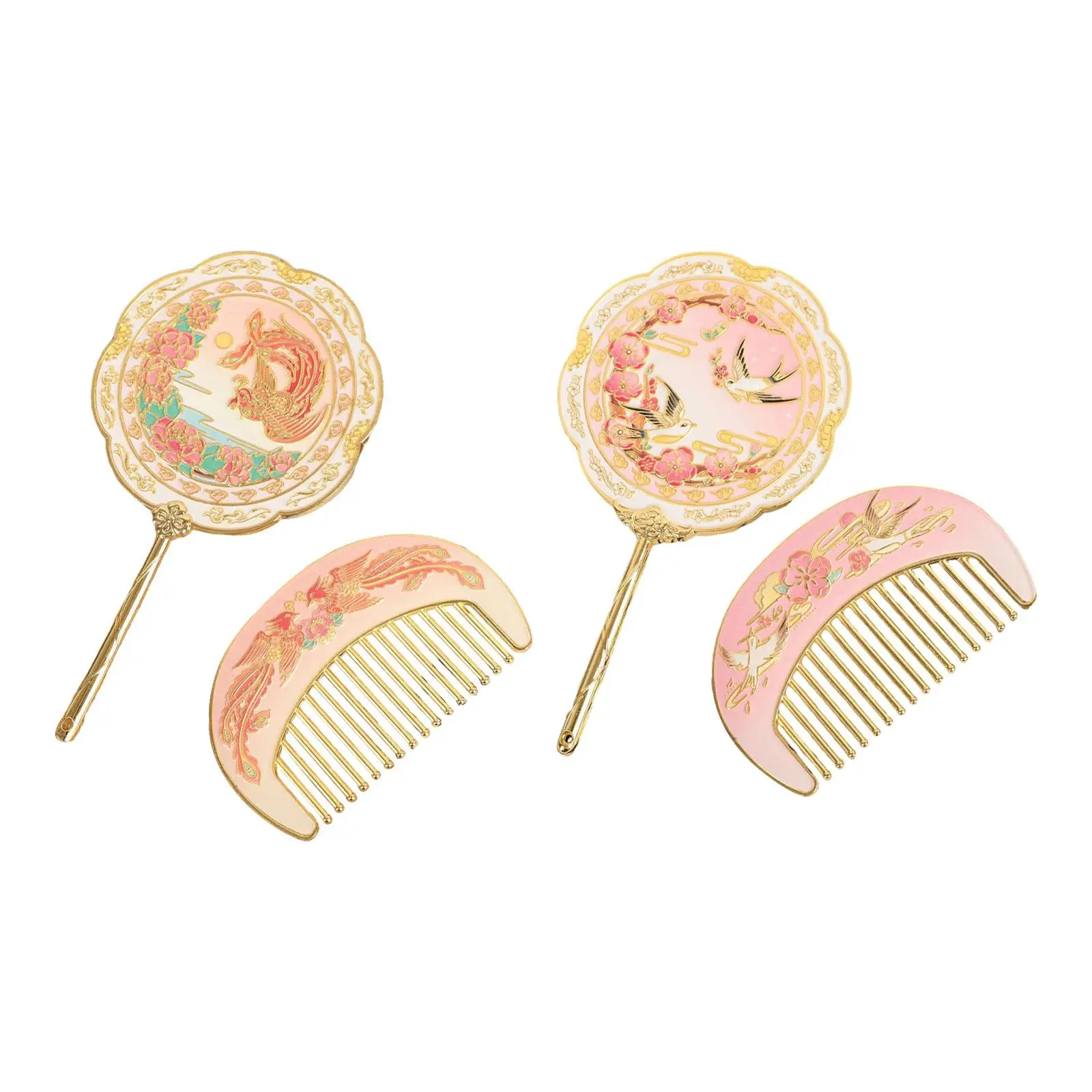 Ensemble de miroirs à main, miroir de maquillage Compact au Design rétro pour les vacances du nouvel an