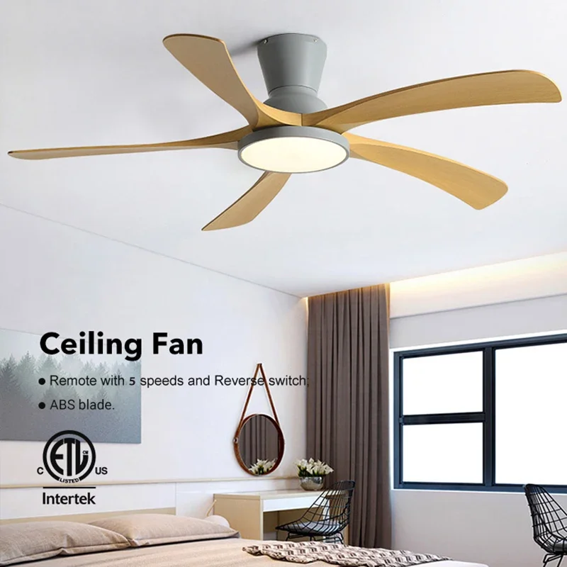 

Low Floor Ceiling Fan Light Black Americans ABS Blade Ceiling Fan With Light And Control Indoor Restaurant Electric Fan 110V220V