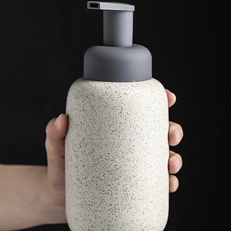 Bathroom Ceramic Mousse Dispenser/Pressing Foam Bottle/Bubble Soap Dispenser/china Porcelain Shower Gel Bottle for Kitchen 360ml