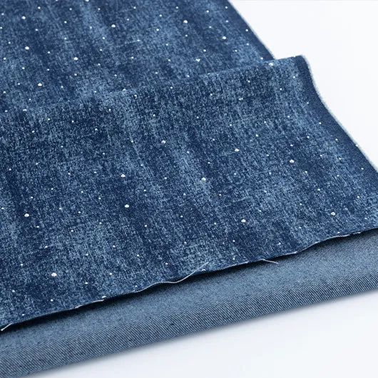 Starry Washed Denim Designer Fabric with Allover Detail for Utility Vest Creation and Boutique Clothing Lines