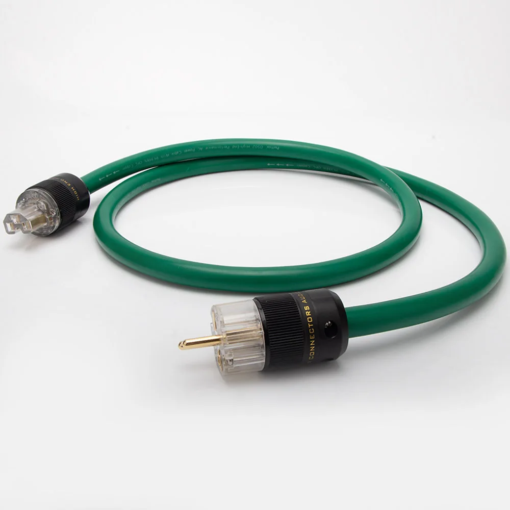 D502 High-end P079/078/004 Hifi 5N OFC Mix Silver Plated OFC Audio AC Power Cable with Gold Plated Schuko EU/US/UK Power Plug