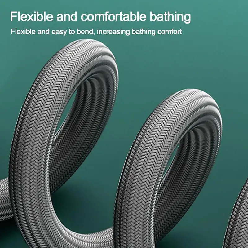 High Flow Anti Twist Nylon Braided Shower Hoses Explosion Proof Handheld Sprayer Water Tubes Bathroom Replacement Pipes