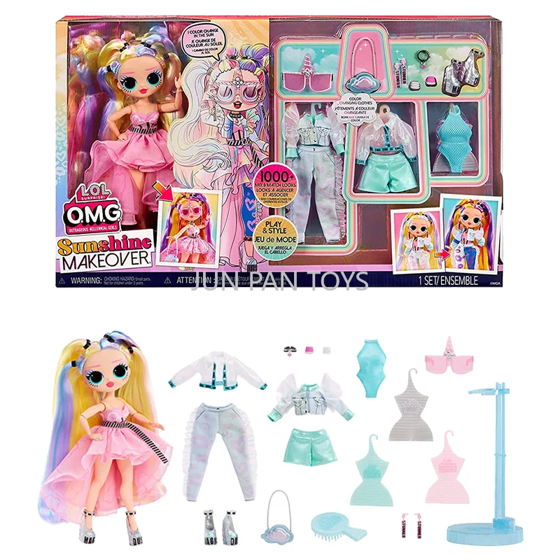 Original LOL Surprise OMG Sunshine Makeover Stellar Gurl Fashion Doll UV Color Change Clothes Hair DIY Kid Girl Toys Gift 589464 - view 2