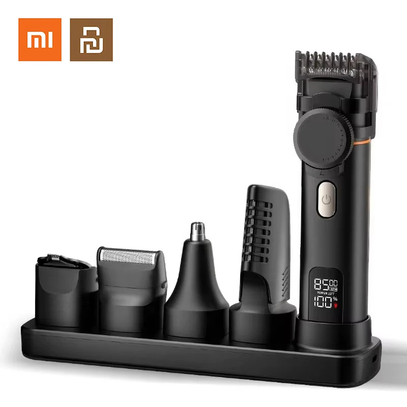 

Xiaomi Youpin Men Grooming Kit IPX6 Body Hair Trimmer 5 in 1 Beard Replaceable Charging Base 8500rpm Stainless Steel Blades
