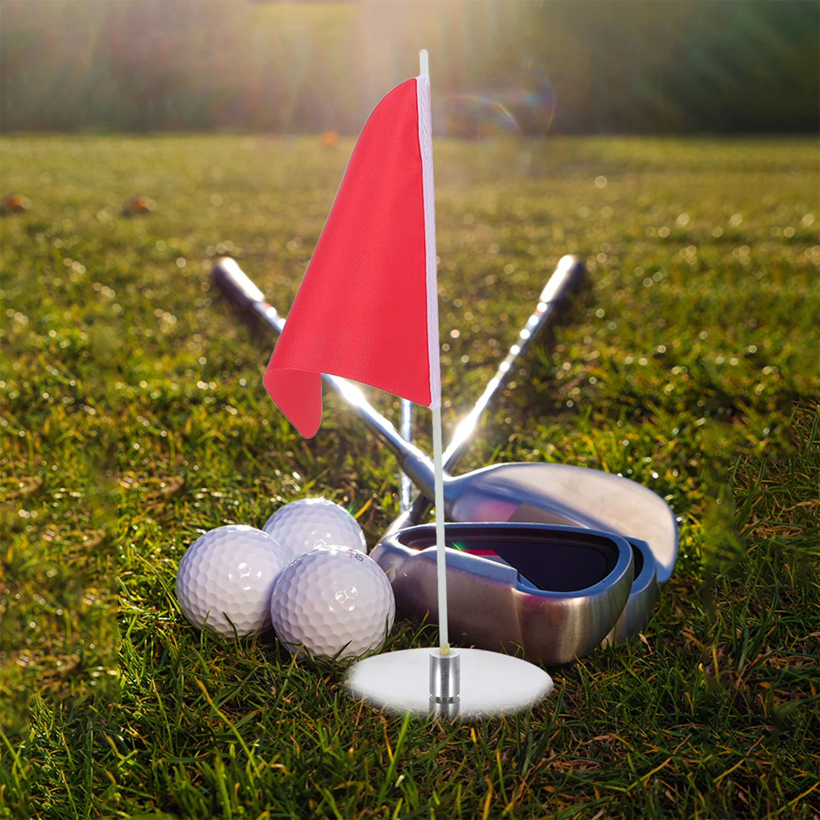 

1 Set Flag Lightweight Textured Design Putting Training Target Flag For Golf Practice Compact Size Easy Storage Golf Hole Cup