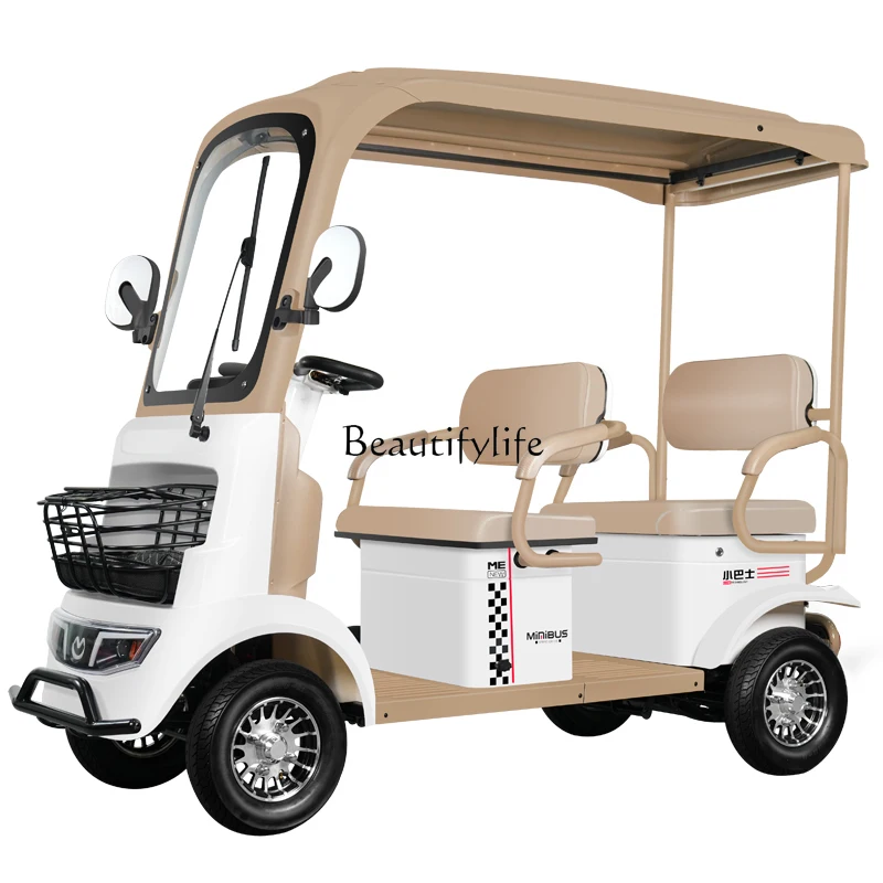 

Electric four-wheel scooter with shed for the elderly