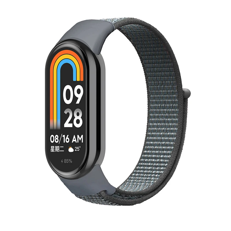 Xiaomi 스마트 밴드 8 용 나일론 시계 밴드 smartwatch 스포츠 루프 miband8 NFC Correa 통기성 빠른 교체 Mi band 8 스트랩
