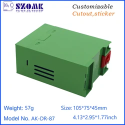 ABS Plastic Din Rail Enclosures flame retardant material UL-94-V0 105*75*45 mm Industrial Control Electronic Box with Clips