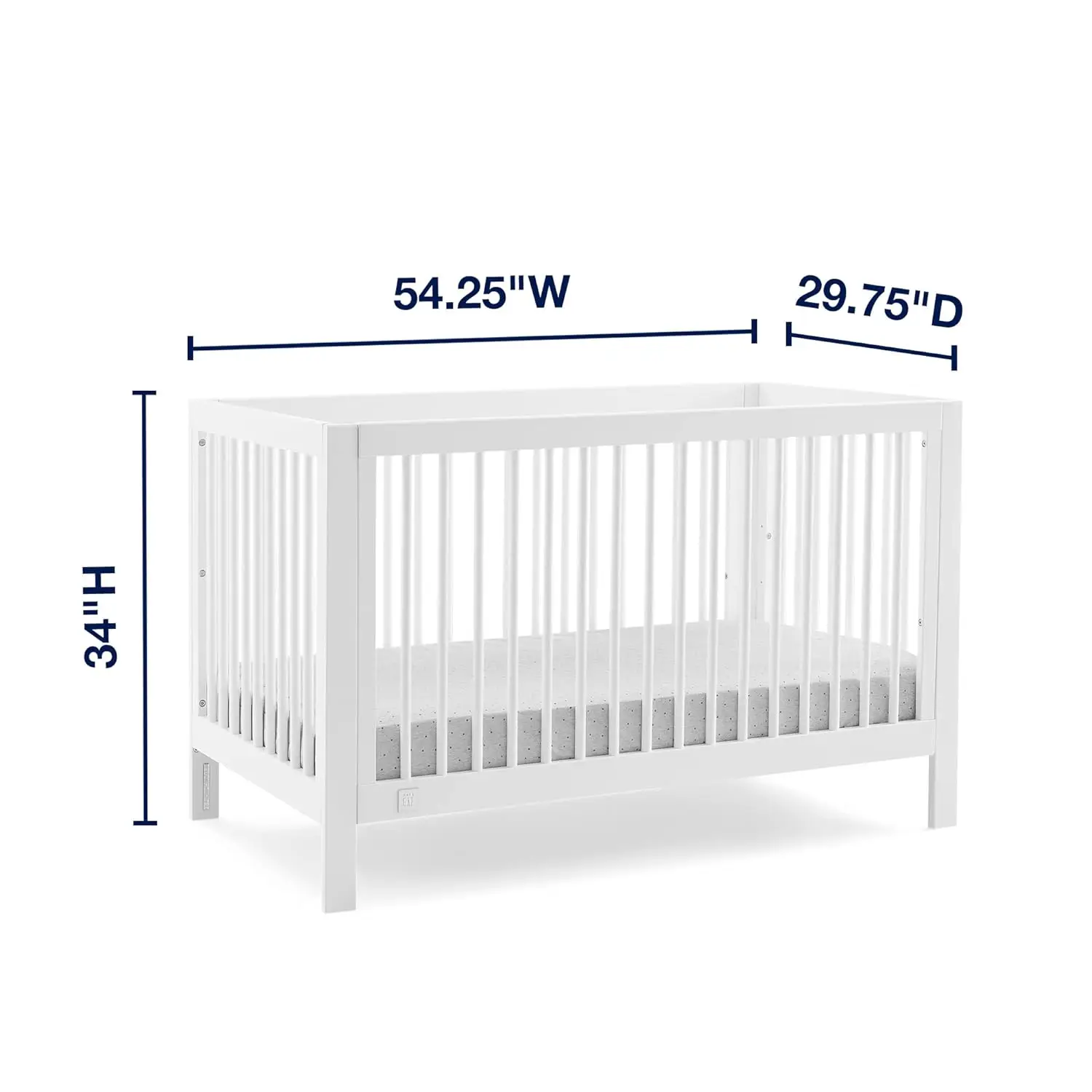 سرير BabyGap-charlie 6 في 1 قابل للتحويل ، معتمد من Greenguard الذهبي ، Bianco White