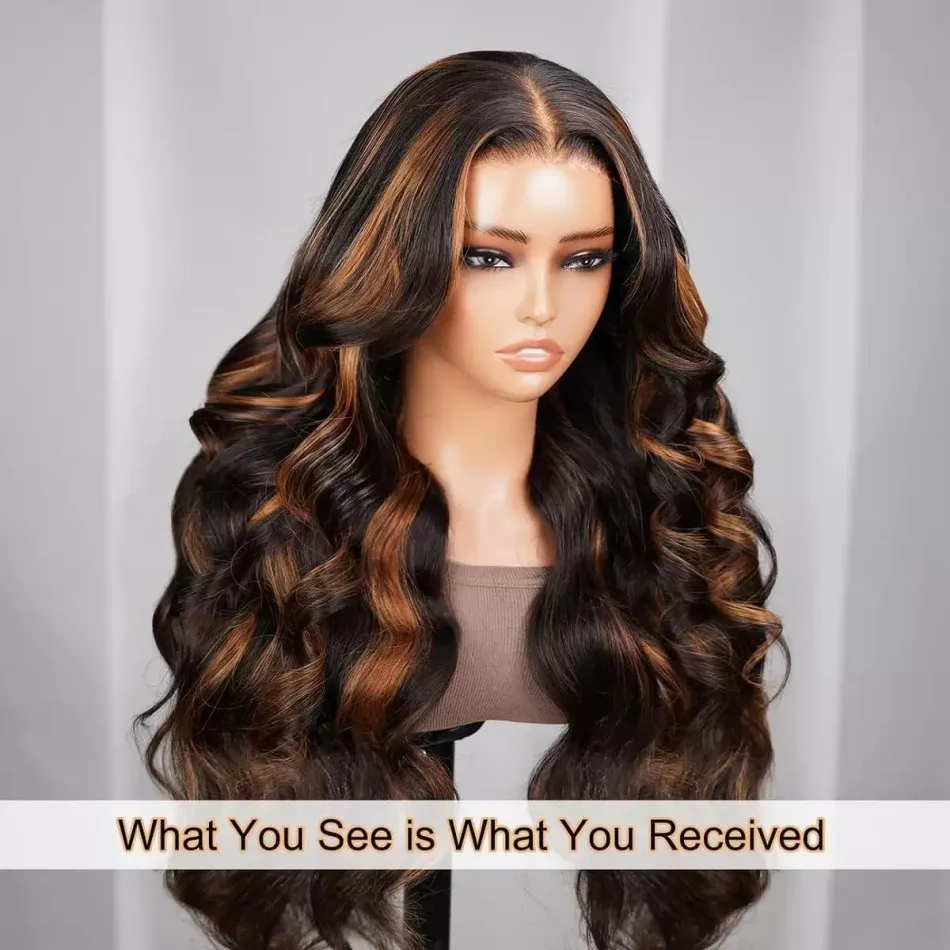 

Balayage Brown Highlight 13x6 Hd Парик из натуральных волос на кружеве, 30 дюймов, предварительно выщипанные, предварительно вырезанные, предварительно вырезанные, плотность 220%, 1b30, парики из человеческих волос