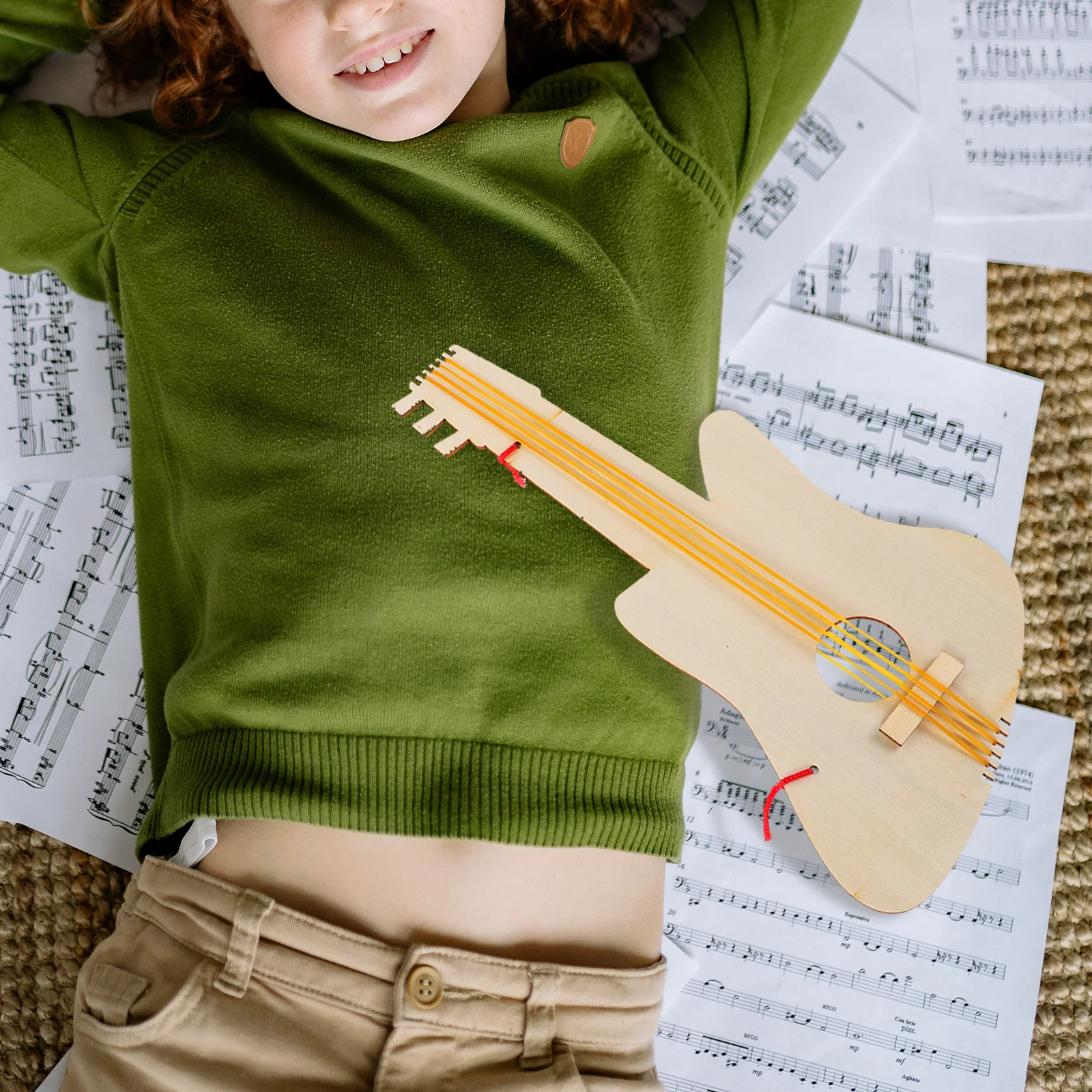 

3Pcs Wood Guitar for Kids DIY Painting Craft Cutouts Musical Instrument Educational Birthday Party Mini Guitar for Kids