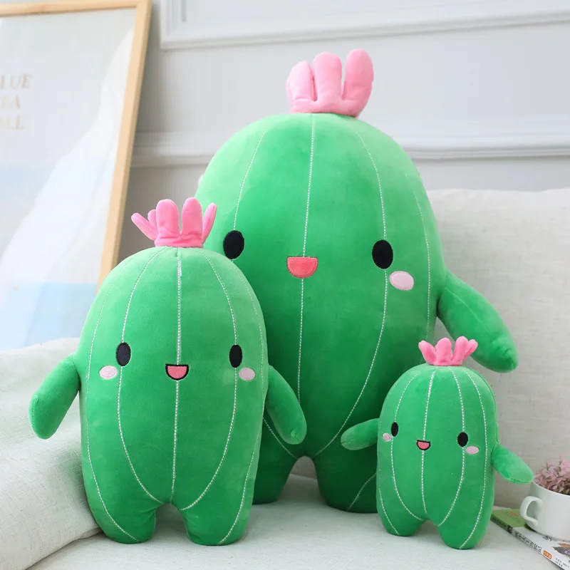 Ins Nordic New Cartoon Cactus Plush Toys Pillow Sofa Cushion Fruit Plant Long Strip Pillow Home Decor Newborn Photography Props