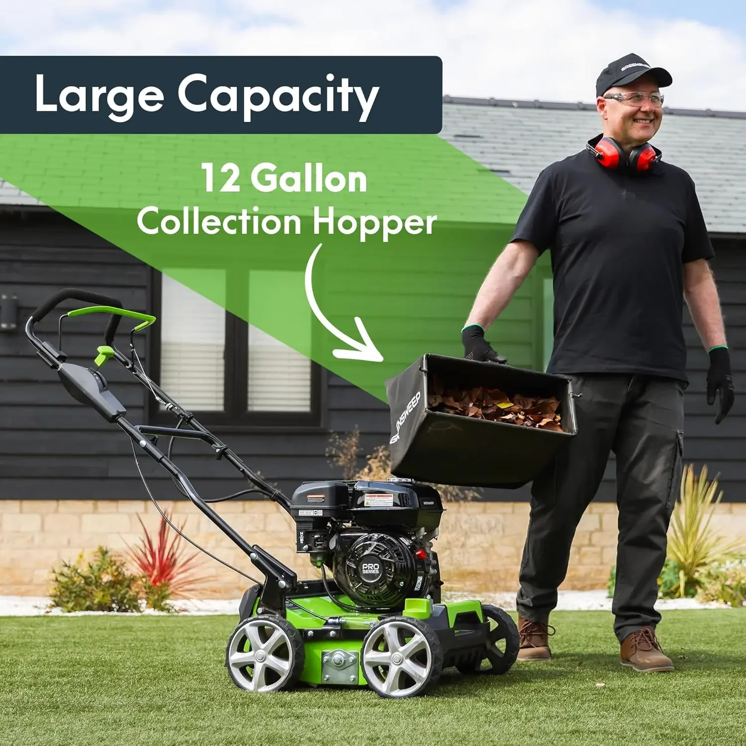 Series -Powered Artificial Grass Electric Sweeper Rake Vacuum  Adjustable Heights, Foldable Handle  appliance