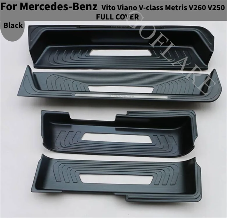 For Mercedes-Benz Vito V-Class W447 2016-2022 Stainless Door Sill Scuff Plate Pedal Entry Guard Protector Cover Car Accessories