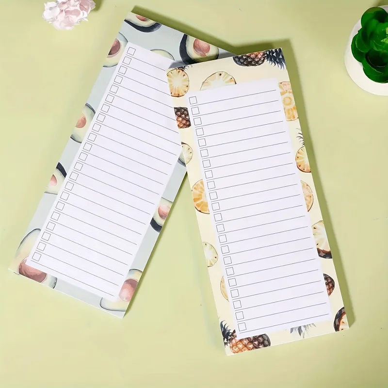 3-Pcs/2-Pack Magnetic Shopping List Note Pad + 1 Magnetic Pen Holder (50 sheets per pack) Tear-Off Refrigerator List Notepad
