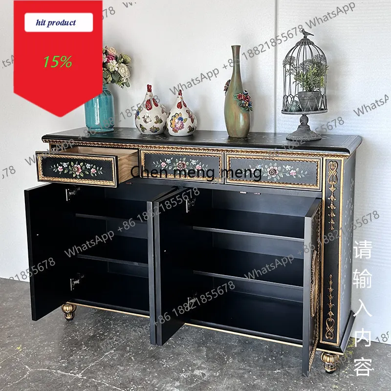 

Тумба для обуви M02 в стиле ретро, декоративный шкаф для дома, американский прихожий шкафчик с окрашенными фасадами