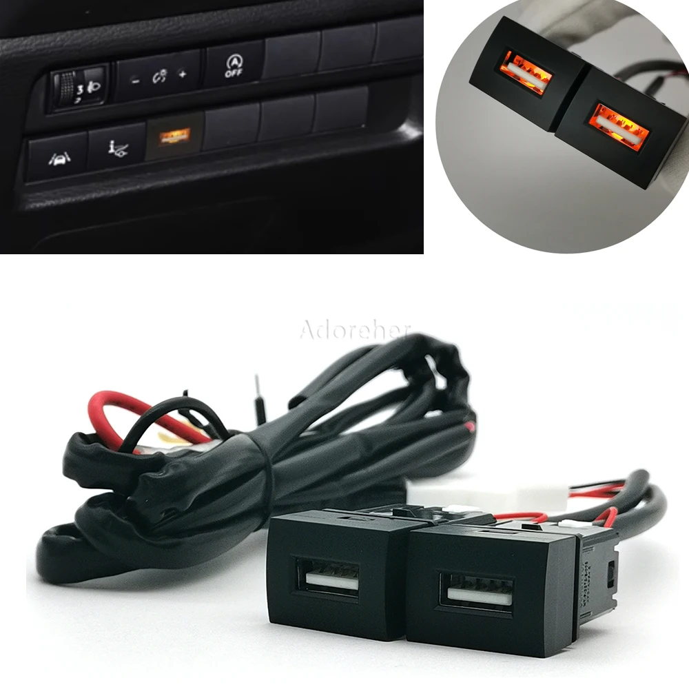 

1PC Car Quick Charger Dual USB Phone Car Charging Interface Socket Adapter For Mitsubishi Outlander 2023 Accessories