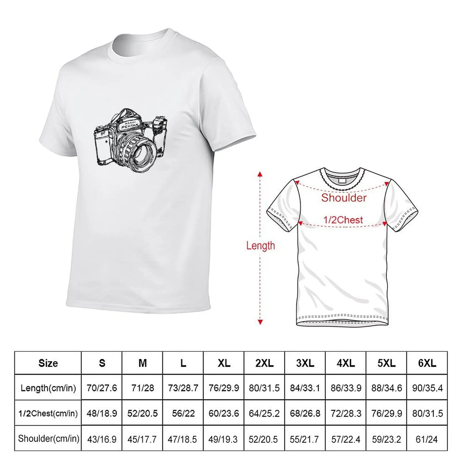 Pentax 6X7 Medium Format Camera T-Shirt luxury new edition plain black t shirts men