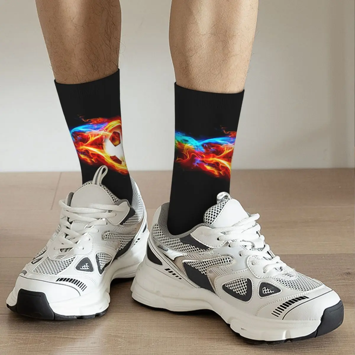 Футбольные носки (4) в стиле Харадзюку, супер мягкие чулки, всесезонные длинные носки, аксессуары для унисекс, рождественские подарки