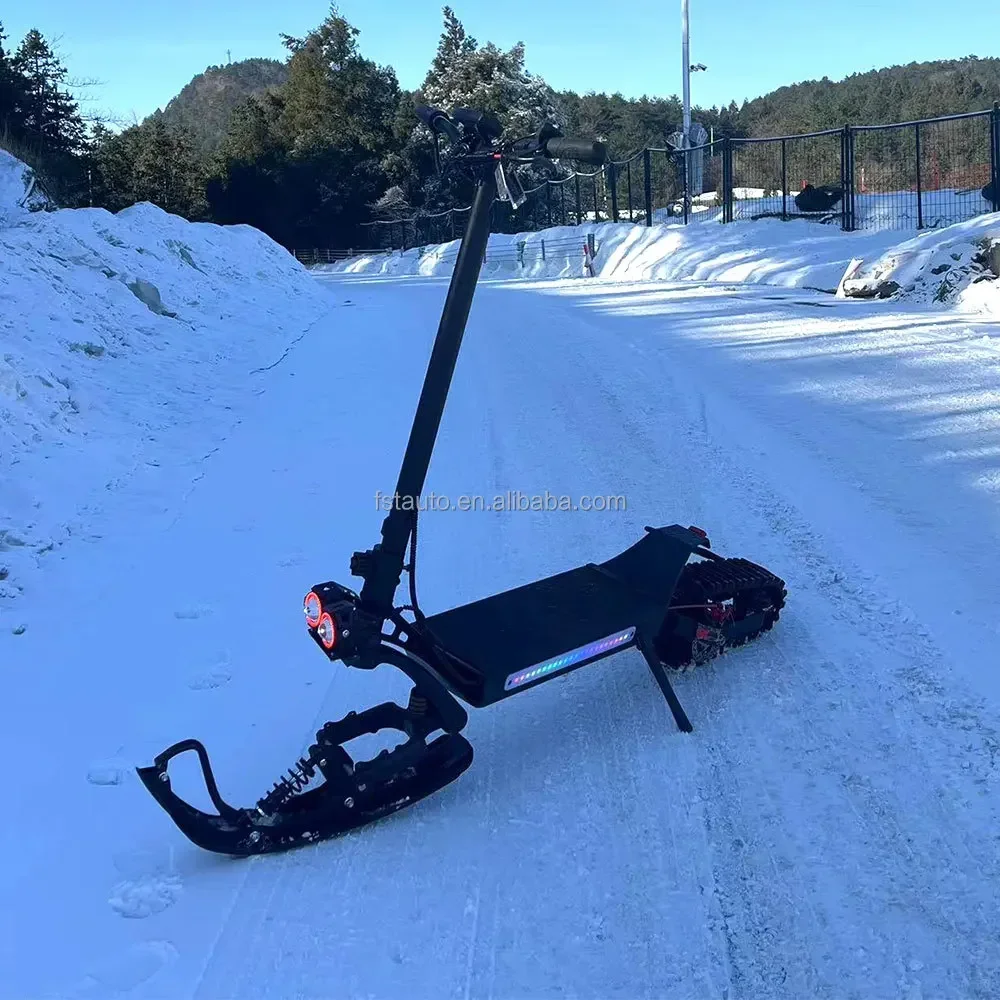 2025New Design Aluminum 48V 60V 2000W Innovative Dual Motor Vehicle Foldable Sled Track Adults Snowmobile Electric Snow Scooter