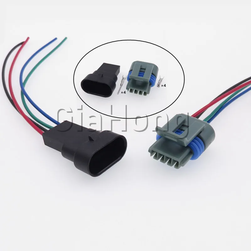 

1 Set 4 Ways AC Assembly Auto Parts 12162833 12162834 Automobile Intake Pressure Sensor Wire Cable Socket Car Sealed Connector