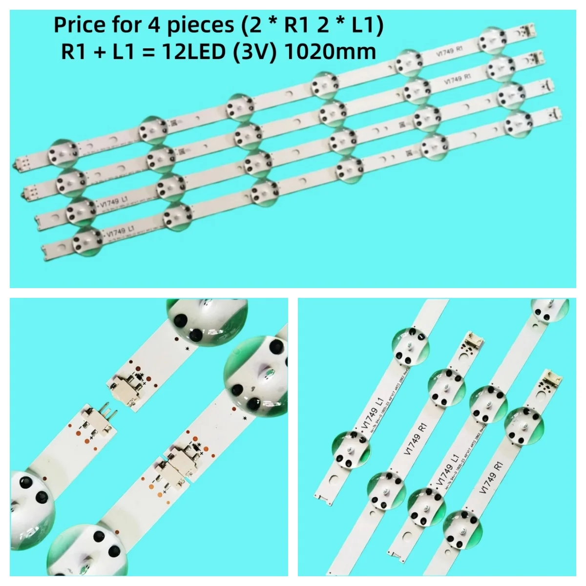 20pcs LED strip For 49'' TV 6916L-2862A 6916L-2863A V17 49 R1+L1 ART3 49UJ670V-ZD 49UJ655V 49UV340C 49UJ6585 LC490DGG(FK)(MD)
