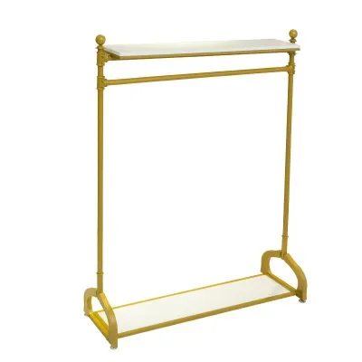 

Golden Clothing Store Display Rack Shelf Children's Clothing Store Bridal Store Double Lift Floor Hanger