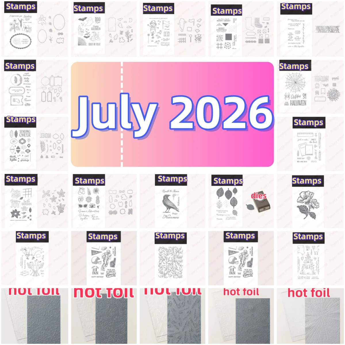 July 2026 New Stamps Dies Set Metal Cutting Dies Stamp Hot Foil for Scrapbooking Embossing Decoration Template DIY Greeting Card