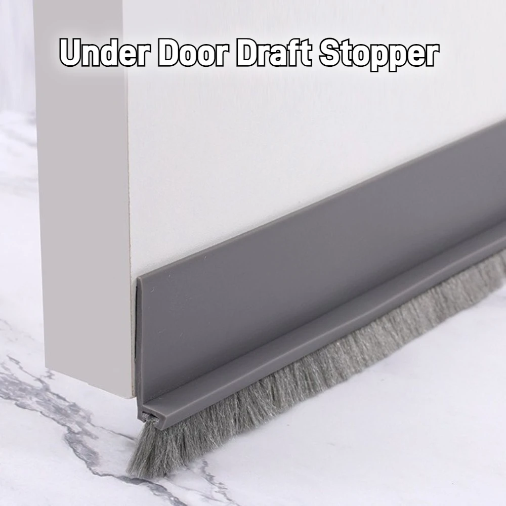 Self Adhesive Under Door Draft Stopper with Brush Hot or Cold Air Insulation Integrated Door Sweep Noise Insulation 39