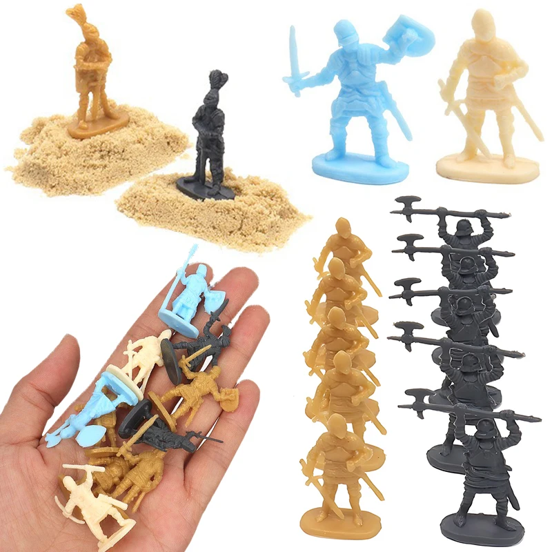 50 unidades/pacote soldado antigo 2.7cm modelo decorativo em miniatura decoração de casa múltiplas posturas cavaleiro medieval jogo diy adereços zyf