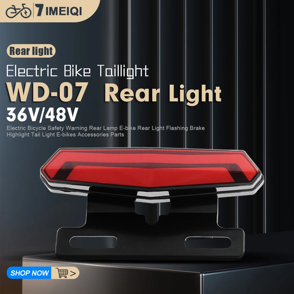 

Задний фонарь для электровелосипеда/задний фонарь 36 В 48 В WD-07 светодиодный разъем SM, предупреждающее оборудование для ночной езды, задний фонарь для электрического велосипеда ﻿ Запчасти