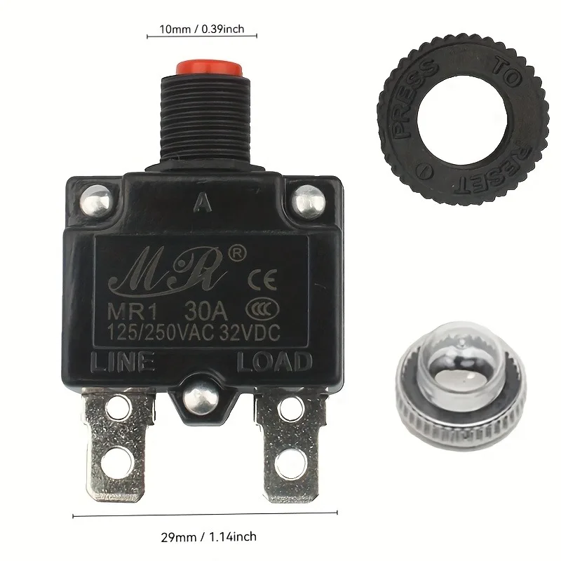 2Pcs 2A 3A 5A 6A 7A 8A 10A 15A 20A 25A 30A Circuit Breaker Overload Protector Switch Fuse Waterproof Cap image 5