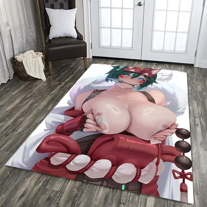 

Sexy Anime Manga Kawaii Game Girl Carpet Non-slip Floor Fluffy Floor for Bar Club Rug Window Bedside Pin Up Home Man Cave Decor