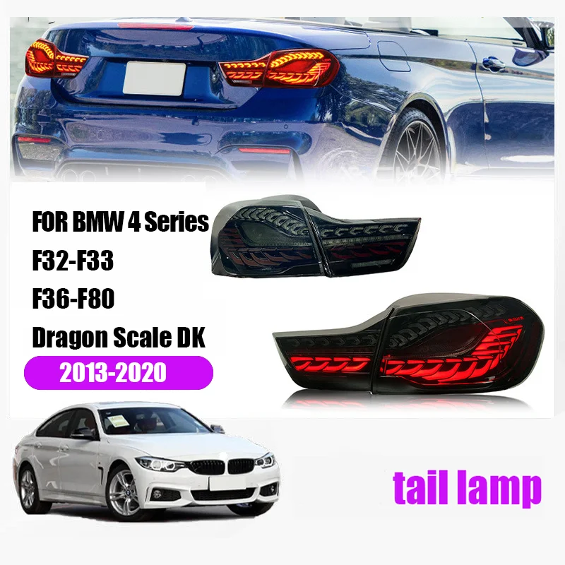 

LED Headlamp For BMW 4-Series F32/F33/F36/F80 2013-2020 Dragon Scale DK Tail Light, Sequential Turn Signal, Side Light modified