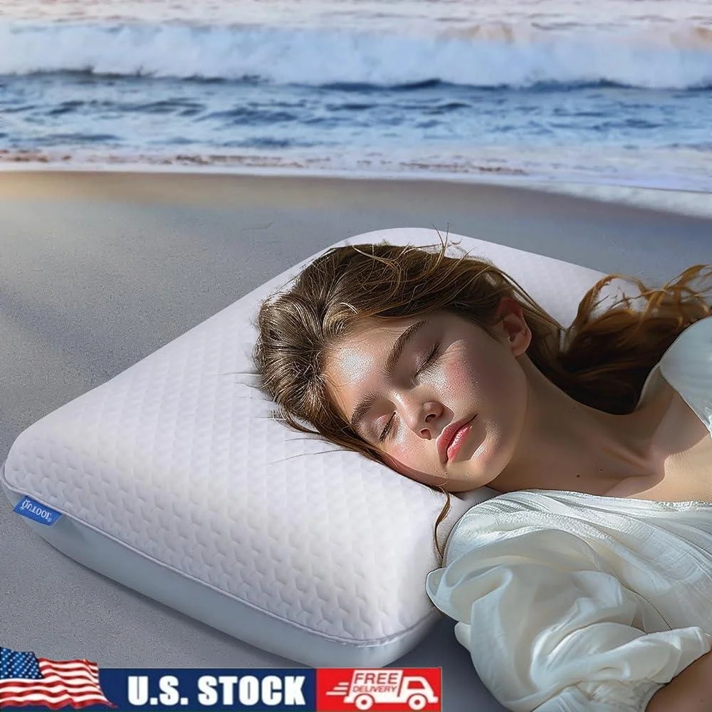 

Гелевая подушка из пены с эффектом памяти, охлаждающая поддержка шеи, эргономичная вентилируемая подушка для сна, спинка, моющаяся, дышащая, комфортная