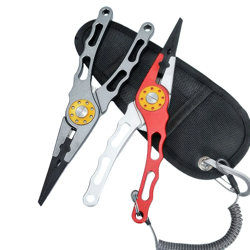 Outdoor Aluminum Alloy Fishing Gear Extended Pliers With Open-Loop Hook Remover Fishing Scissors Control Fish Tool