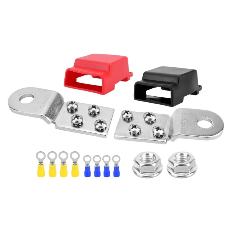 M76E Fahrzeug-Verkabelungsklemmen-Hardware-Set mit Batterieklemmenplatten, Schutzabdeckungen und Befestigungsteilen für – Detail 1