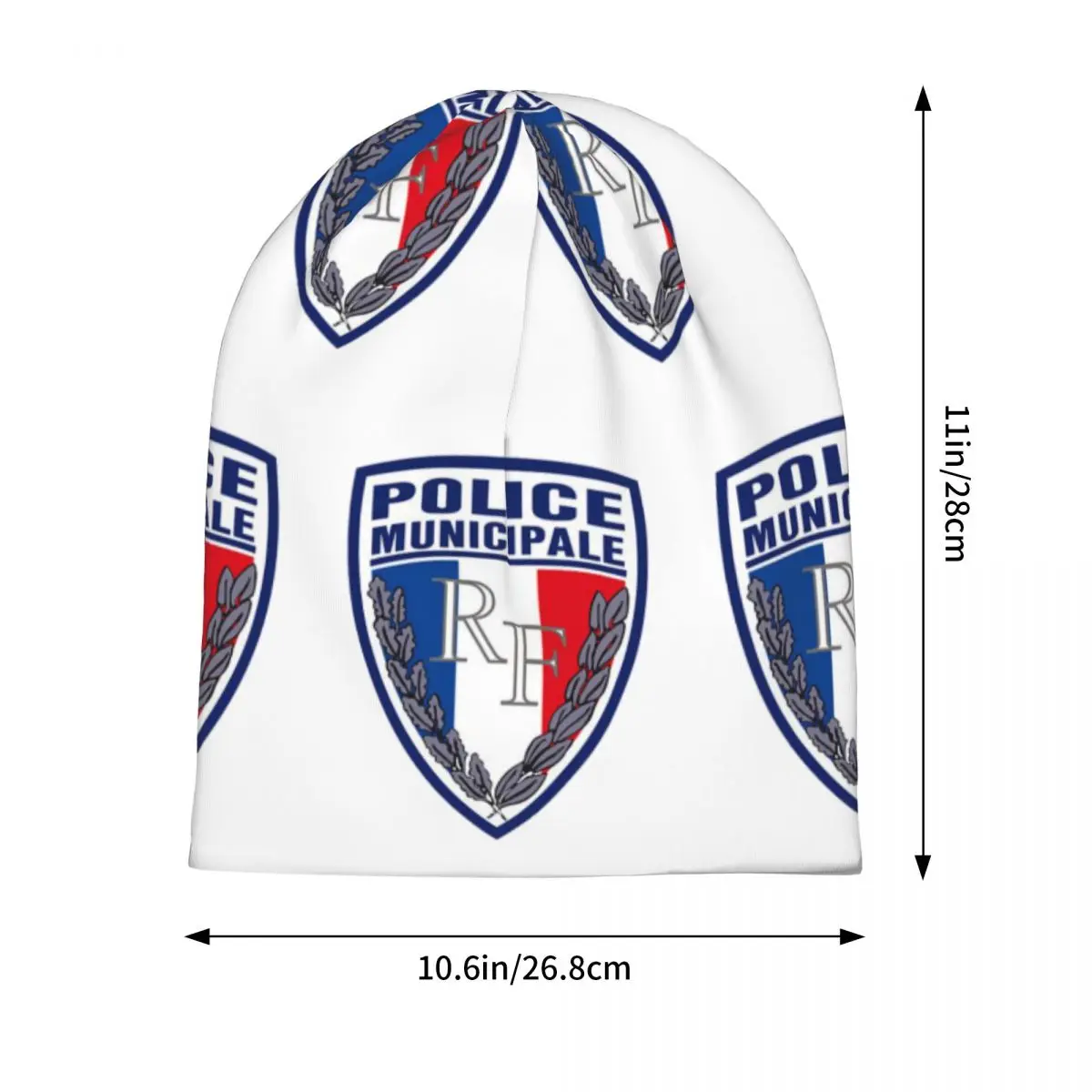 FRENCH MUNICIPAL POLICE INSIGNIA Warm Knitted Cap Fashion Bonnet Hat Autumn Winter Outdoor Beanies Hats for Men Women Adult