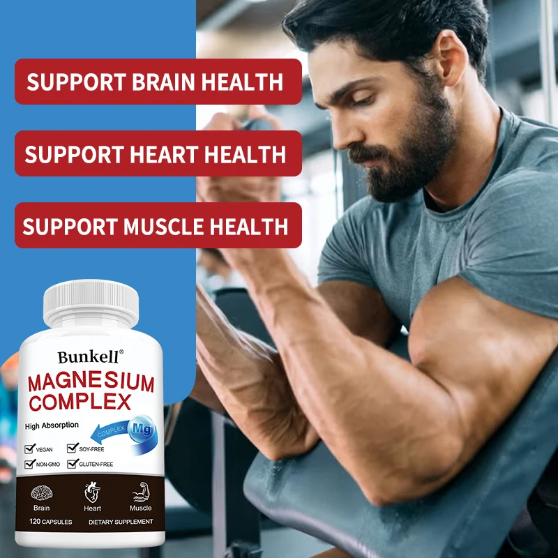 Triple Magnesium Complex - Meningkatkan Kualitas Tidur, Meningkatkan Energi, Meningkatkan Sistem Pencernaan, dan Meningkatkan Kekebalan Tubuh, 120 Kapsul